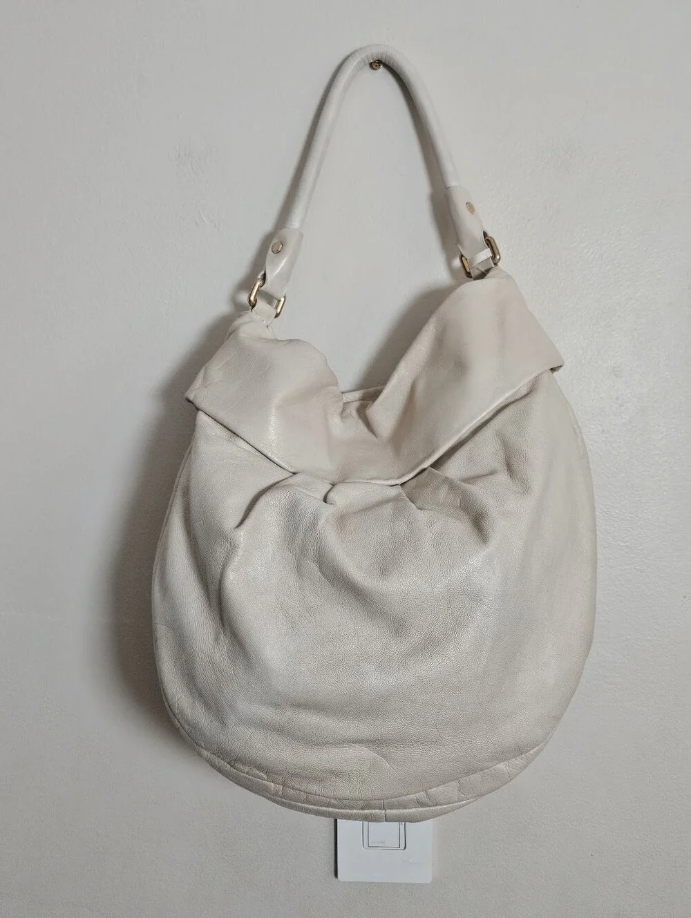 Marc by Marc Jacobs Standard Supply Large Ivory Bone Hobo 100% Leather Bag